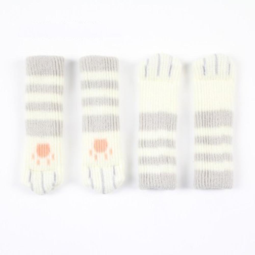 4 Pcs/Set Knit Flower Floor Protector Leg Sleeve Table Chair Foot Cover Socks