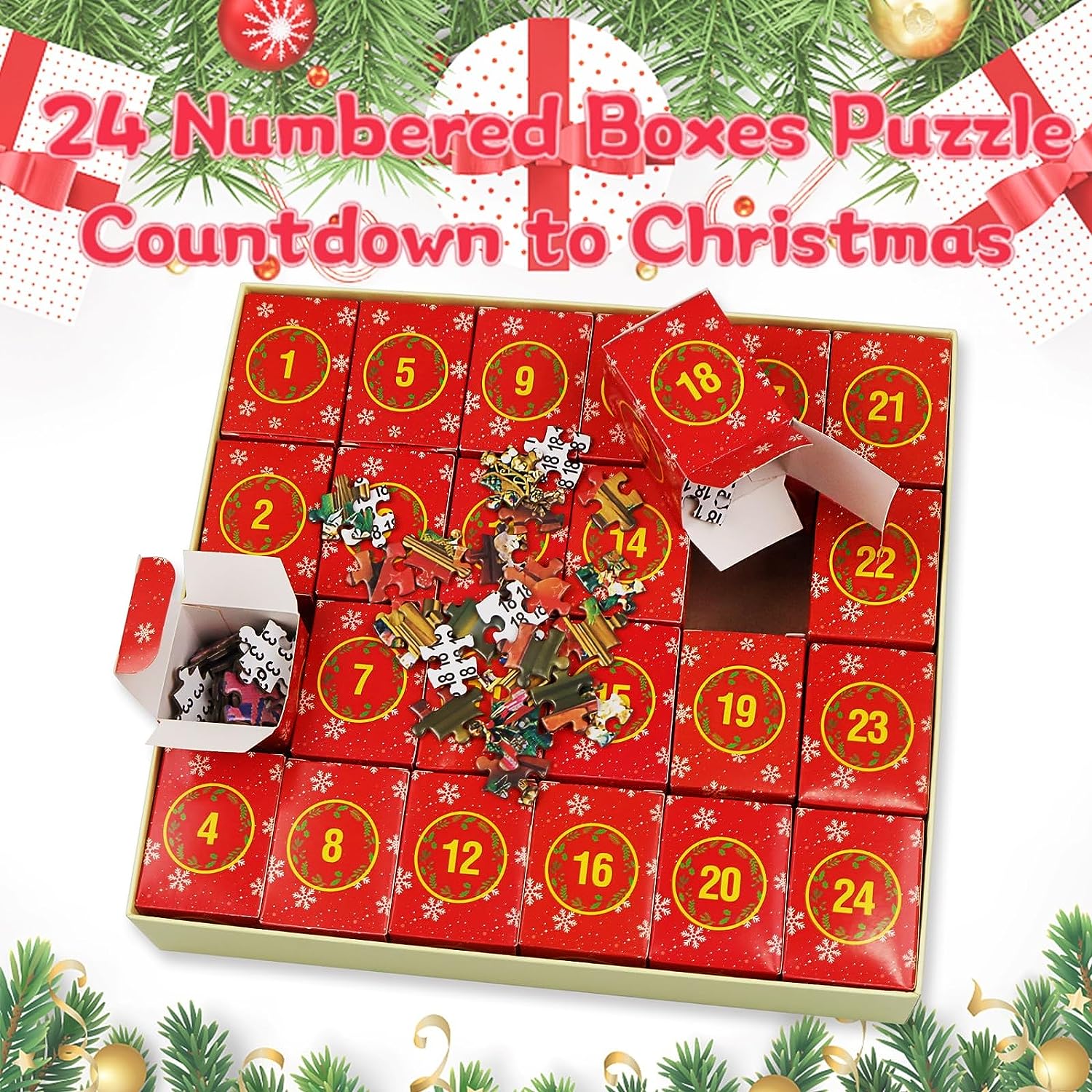 (🌲EARLY CHRISTMAS SALE - 50% OFF) Advent Calendar 2023 Christmas Jigsaw Puzzles