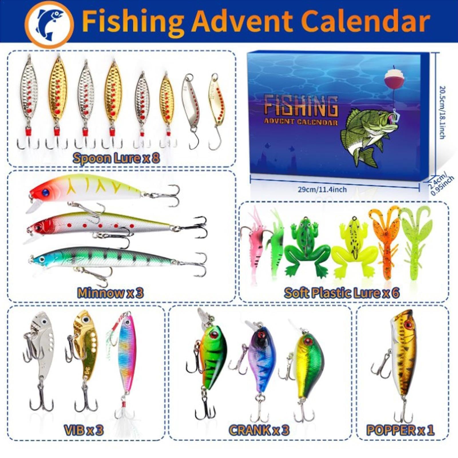 🎄TikTok Christmas Sale -70% OFF✨Fishing Lures Advent Calendar