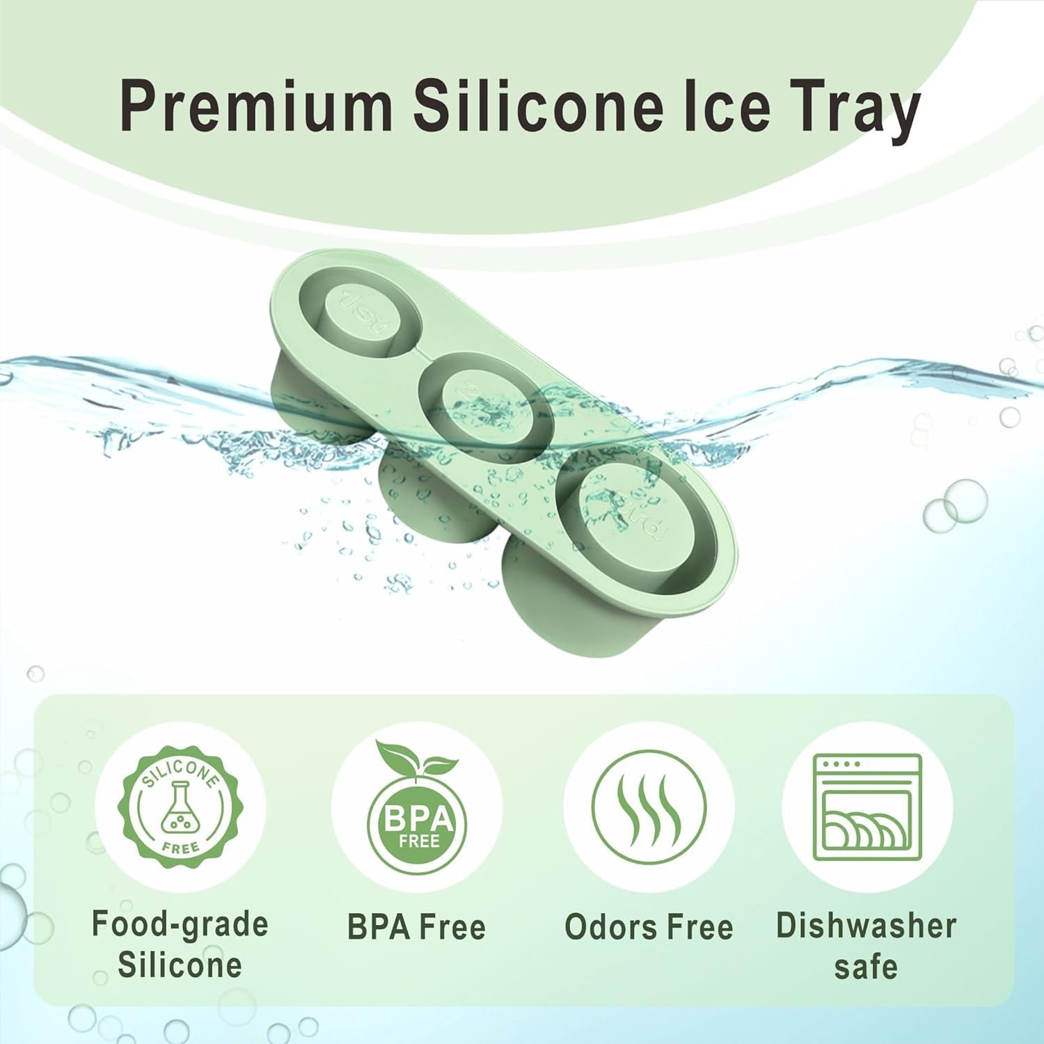 👍Last Day Promotion 60% OFF🎁3 Pcs Silicone Cylinder Ice Mold with Lid and Bin for Freezer