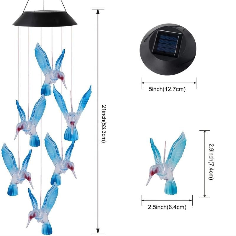 🔥Last Day Promotion 70% OFF🔥Creative Bird Design Solar Wind Chimes⚡️Buy 2 Free Shipping