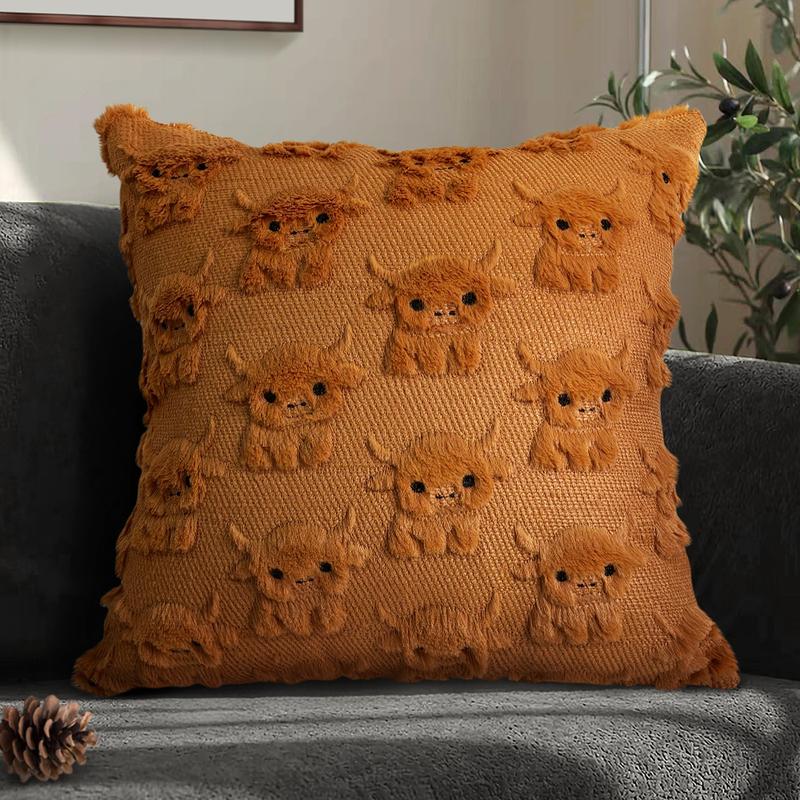 🐮 Highland Cow Pillow Covers – Cozy Farmhouse Charm