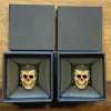 💀Vintage Polish Floral Armor Antler Skull Ring