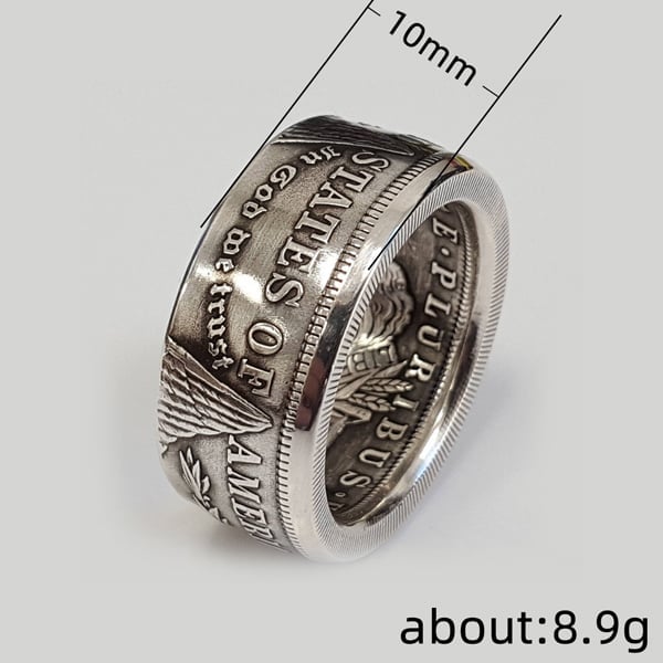 🎁 Classic Morgan Dollar Coin Ring