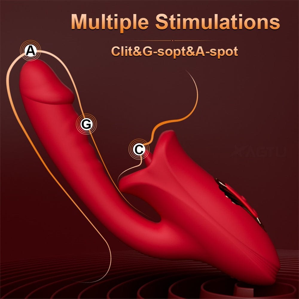 Rose Muncher Mouth Shaped Lip Biting Vibrator With G Spot Vibrator