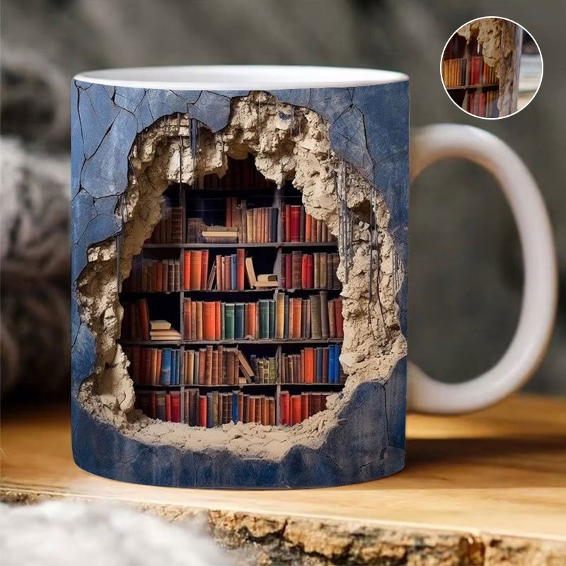 (🌲EARLY CHRISTMAS SALE - 50% OFF)3D Bookshelf Mug,BUY 2 FREE SHIPPING