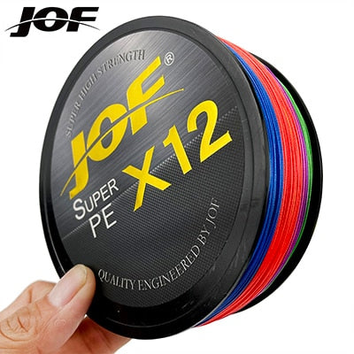 JOF 12 Strands Braided PE Fishing Line 100M-500M