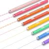 AECHY 8PCS Colored Curve Highlighter Pen Set for Note Taking, Dual Tip Pens with 5 Different Shapes & 8 Colors Fine Lines, for Kids Journaling Supplies