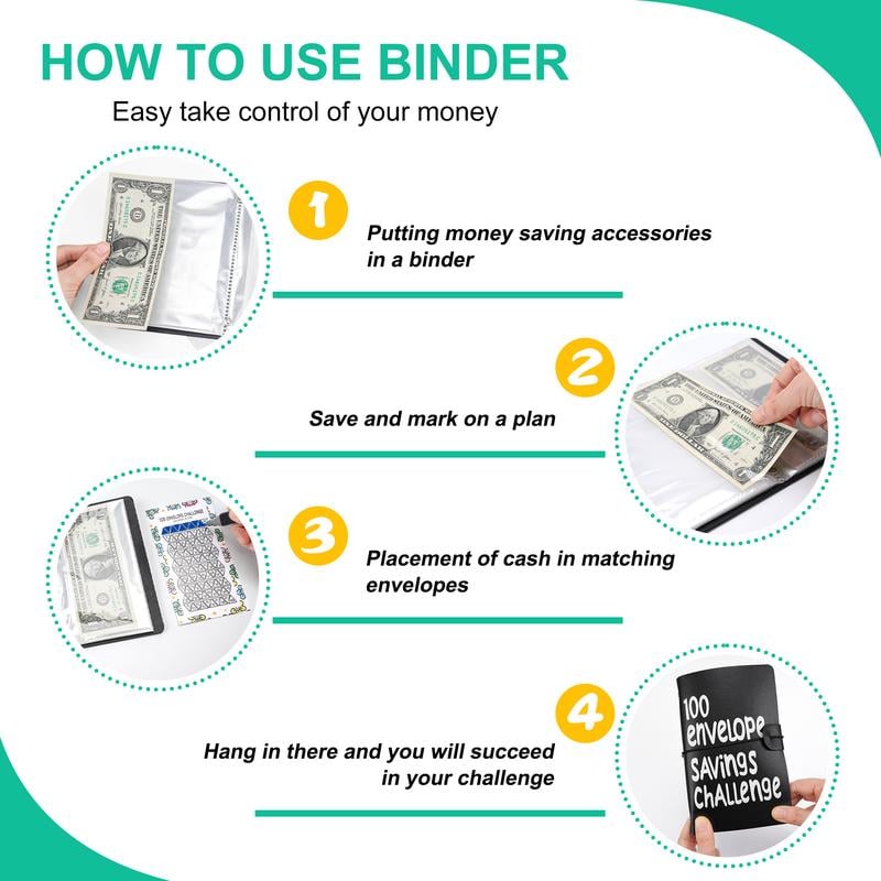 LAST DAY 70% OFF🔥100 Days Money Saving Envelope BudgetStorage Book