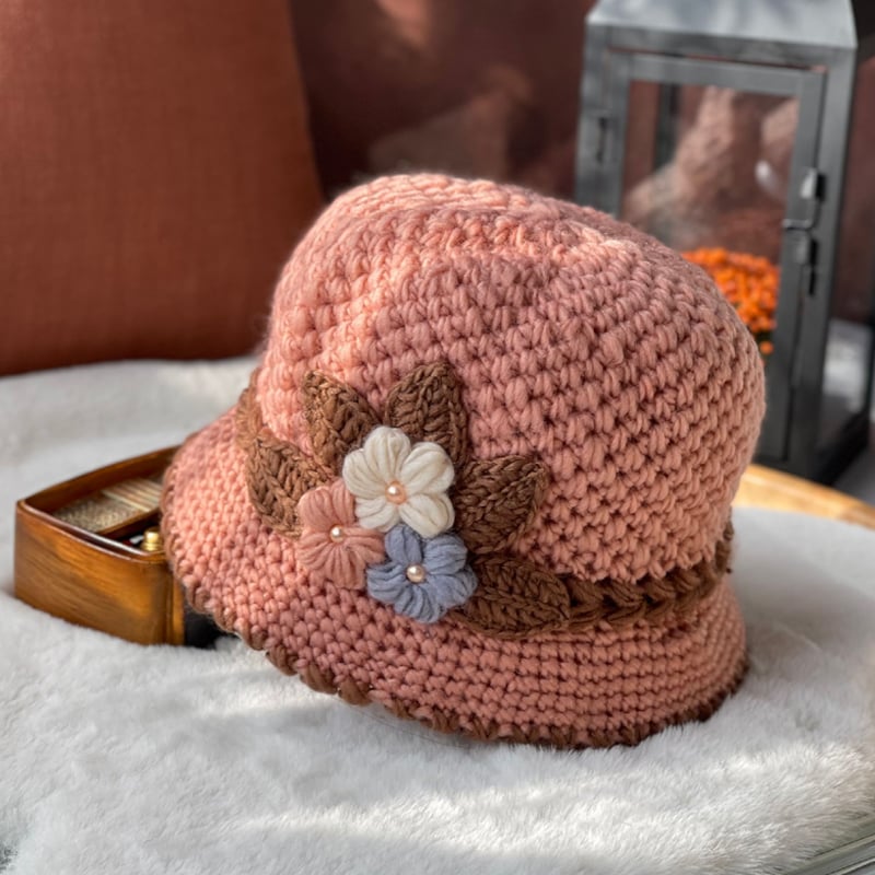 🔥Last day discount-49%Off🔥- Women's  Flowers Knitted Woolen Hat