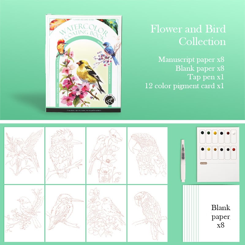 🔥Tri-fold Watercolor Coating Book