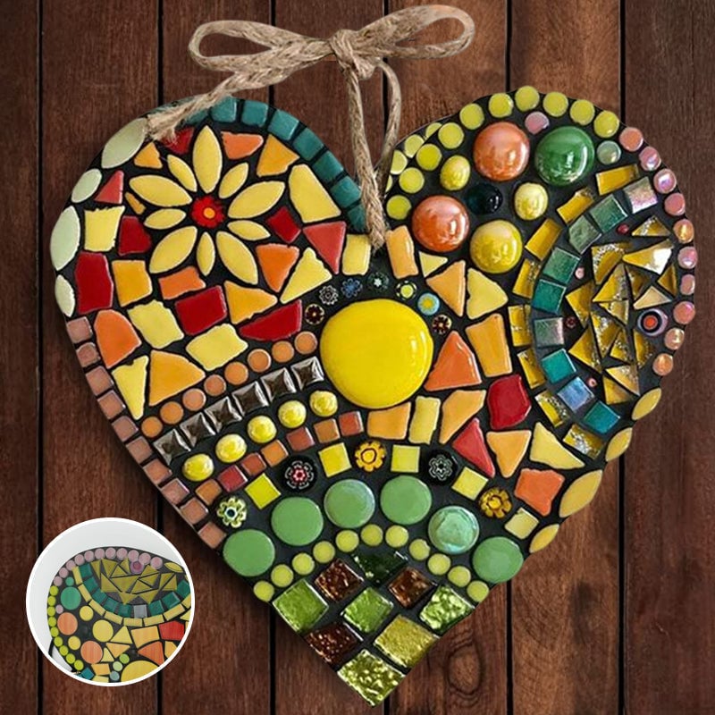 Large Garden Mosaic Heart Decoration