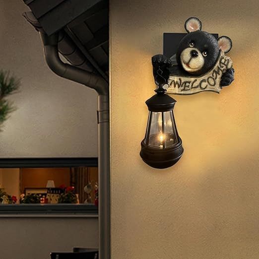 🔥Last Day Promotion - 70% OFF🎁🐻🐻Solar Powered Enchanting Black Bear Welcome Light