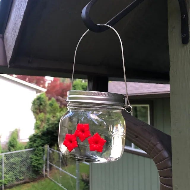 (Last Day Promotion - 50% OFF) Beautiful Mason Jar Hummingbird Feeder w/Three Ports, Buy 4 Get Extra 20% OFF NOW