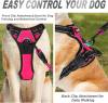 BARKBAY No Pull Dog Harness Front Clip Heavy Duty Reflective Easy Control Handle for Large Dog Walking(Black,L)