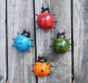 🐞Handmade Metal Garden Wall Art Decoration Set of 4 Cute Ladybug Outdoor Wall Sculptures