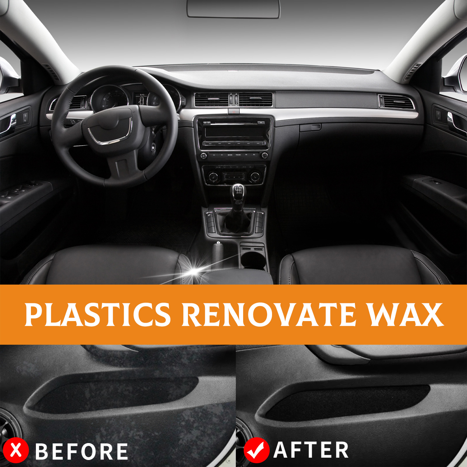 🔥Last Day Promotion 51% OFF -🎁-Car Plastic Renovator Wax🚘✨💎Scratch Repair for Car Bumpers and Interiors🔧