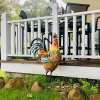 Iron rooster-Amazing detail and beautiful colours-Lawn & garden art