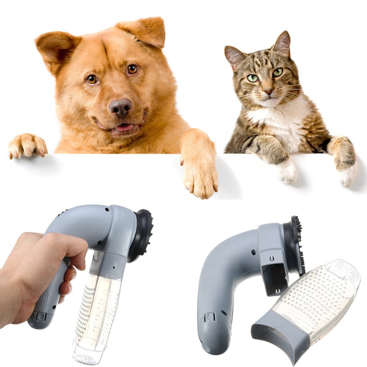 Shaoge Electric Pet Hair Fur Remover Shedding Grooming Brush Comb Vacuum Cleaner