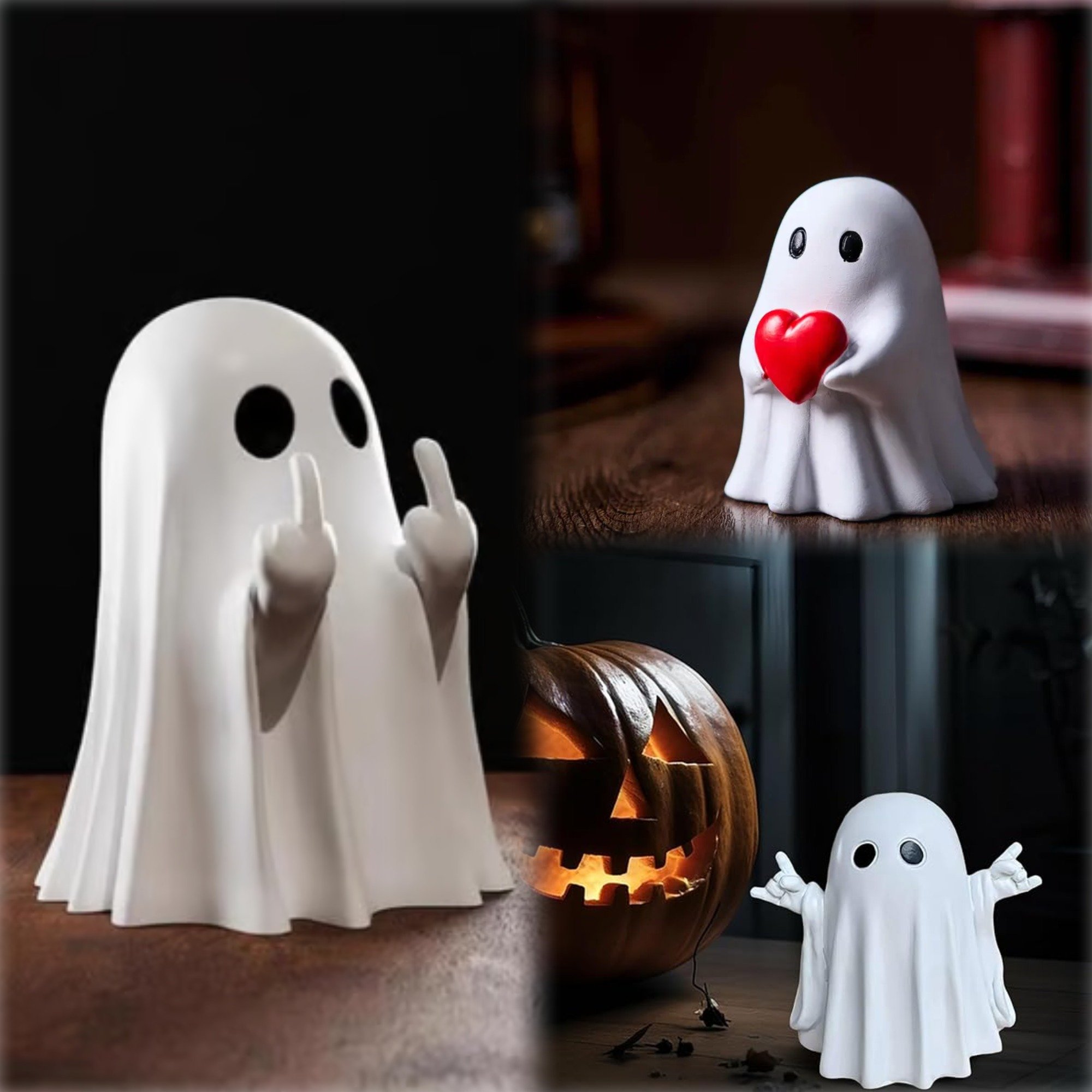 👻100% Handmade Funny Rude Ghost Figurine（𝐒𝐦𝐢𝐭𝐡 𝐇𝐚𝐧𝐝𝐦𝐚𝐝𝐞®）