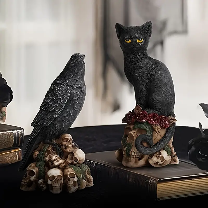 🔮Mysterious black wind skull animal statue🐈‍⬛