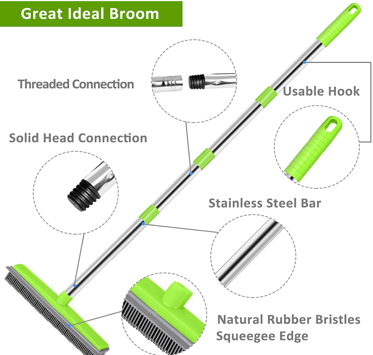 🎉🎉Early New Year Sale-Rubber Broom Carpet Rake for Pet Hair(BUY MORE SAVE MROE)