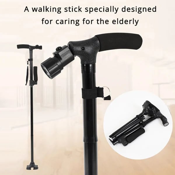 🔥Today's Specials🔥💥Aluminum alloy with LED light non-slip foldable walking stick💥👵