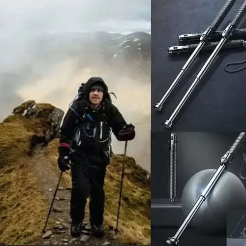 🔥Verbesserte Selbstverteidigung, automatisch Einziehbarer Wanderstock