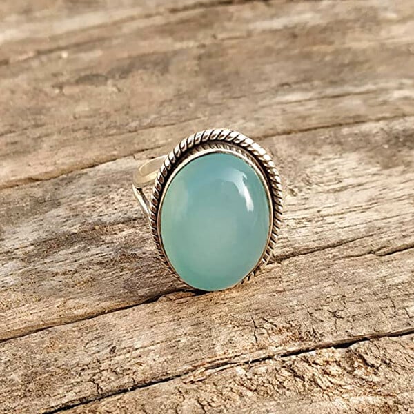 🔥 Last Day Promotion 75% OFF🎁Sterling Silver Aqua Chalcedony Ring