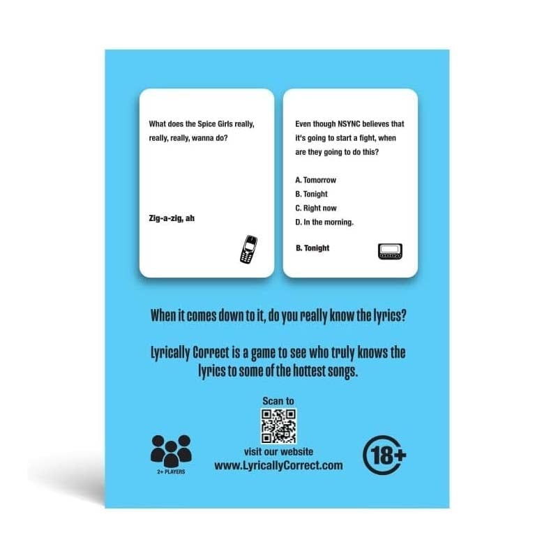 🎁TikTok Last Day Sale - 70% OFF🎶Lyrically Correct Pop Quiz 90s & 2000s Edition Music Trivia Game