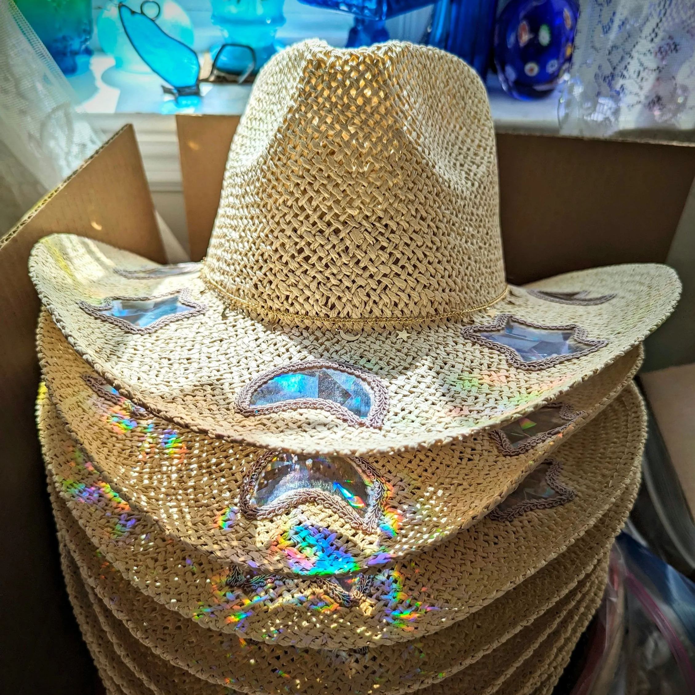 ⏰LAST DAY SALE 50% OFF - Suncatcher Cowgirl Straw Prism Hat