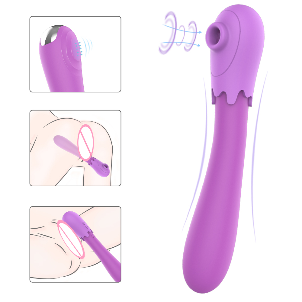 SHEMESIX - Female Masturbation Vibrator Eggplant G-Spot Nipples Clit Stimulation Sucking Vibrator