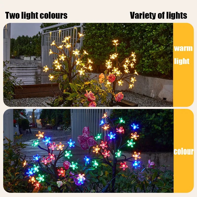 💥LAST DAY SALE 50% OFF💥Waterproof Cherry Blossom Multicolor Solar Garden Lights