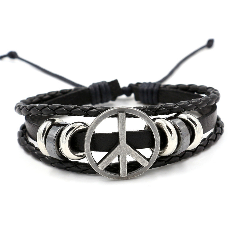 🎁Peace Symbol Genuine Leather Bracelet