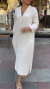 Women's V-neck Solid Color Loose Casual Dress