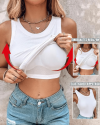 🎉Letzter Tag 49% Rabatt🔥Chicme Tanktop mit Rundhalsausschnitt, integriertem BH, gerippte Passform, lässig, bequem