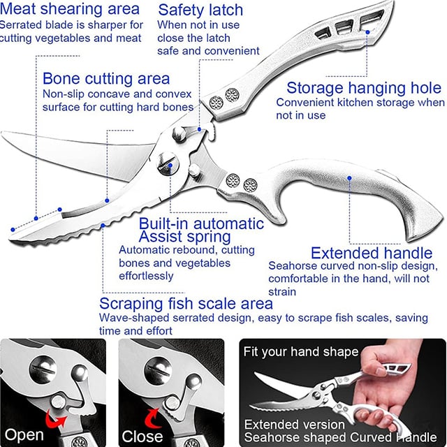 🎉🎉Early New Year Sale-Heavy Duty Stainless Steel Bone-Cut Scissors(BUY MORE SAVE MORE)