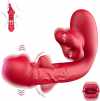 Rose Muncher 3-in-1 G Spot Vibrator Dildo with 10 Flapping & Vibrating & Licking Biting Modes