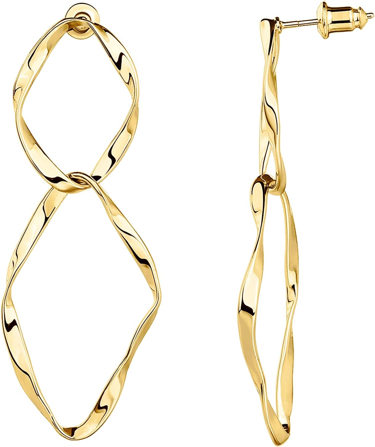 PAVOI 14K Gold Plated Dangle Earrings for Women | Infinity Cute Hanging Hoop Earrings