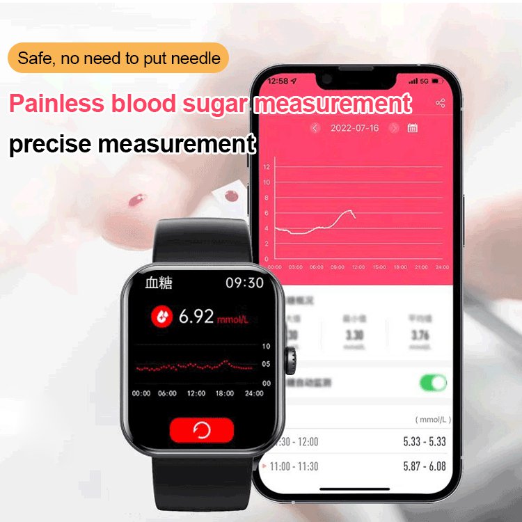 [All day monitoring of heart rate and blood pressure] Bluetooth fashion watch(Support 24 languages)