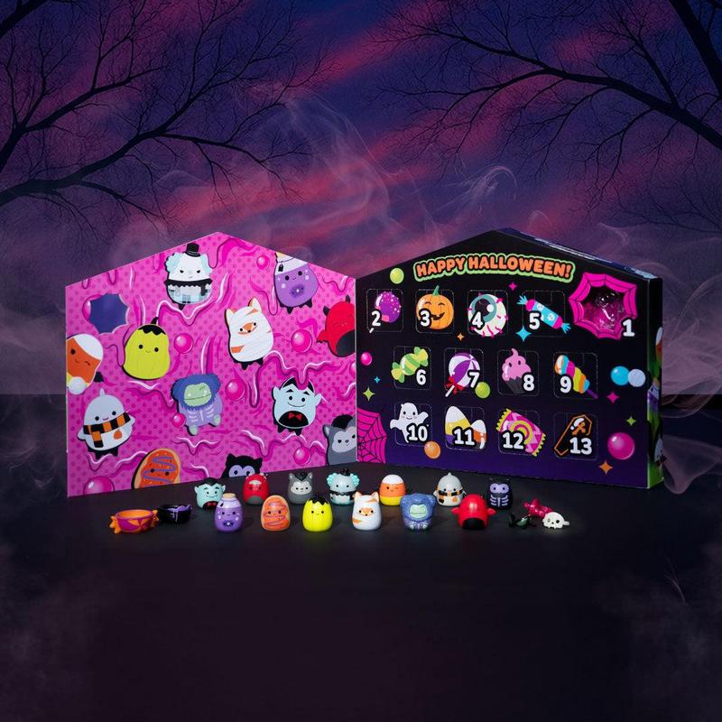 🎃👻 Halloween Countdown Delight! 🕷️ 13 Adorable Squish-a-Longs Mini Collectibles for Spooky Fun!