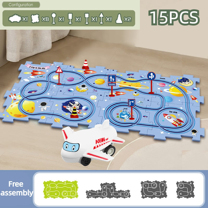 🎅Xmas Hot Sales - 49% OFF🔥Children's Educational Puzzle Track Car Play Set(Free shipping on 39＄!)(10% off for 2,20% off for 3!)