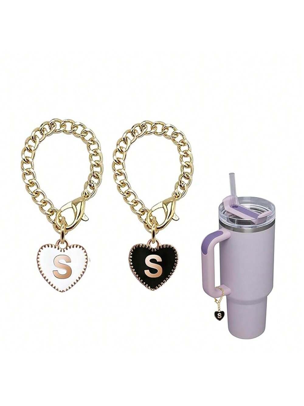 Letter Charm Accessories for  Cup 2PCS Initial Name ID Personalized Handle Charm for  Tumbler