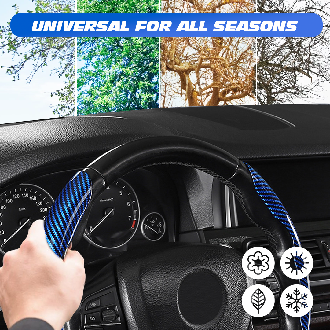 🔥BIG SALE 49% OFF🎁 Carbon Fiber Anti-Slip Car Steering Wheel Cover Universal Fit