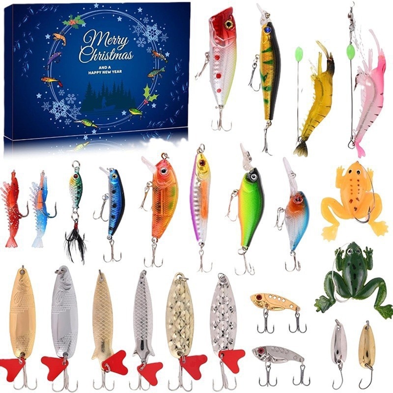 (🎄Christmas Hot Sale - 49% OFF) 🎅24Pcs Fishing Lures Christmas Advent Calendar