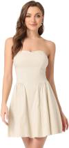 Allegra K Women's Sexy Strapless Party Dress Sweetheart Neck Off Shoulder Sleeveless Mini Dress