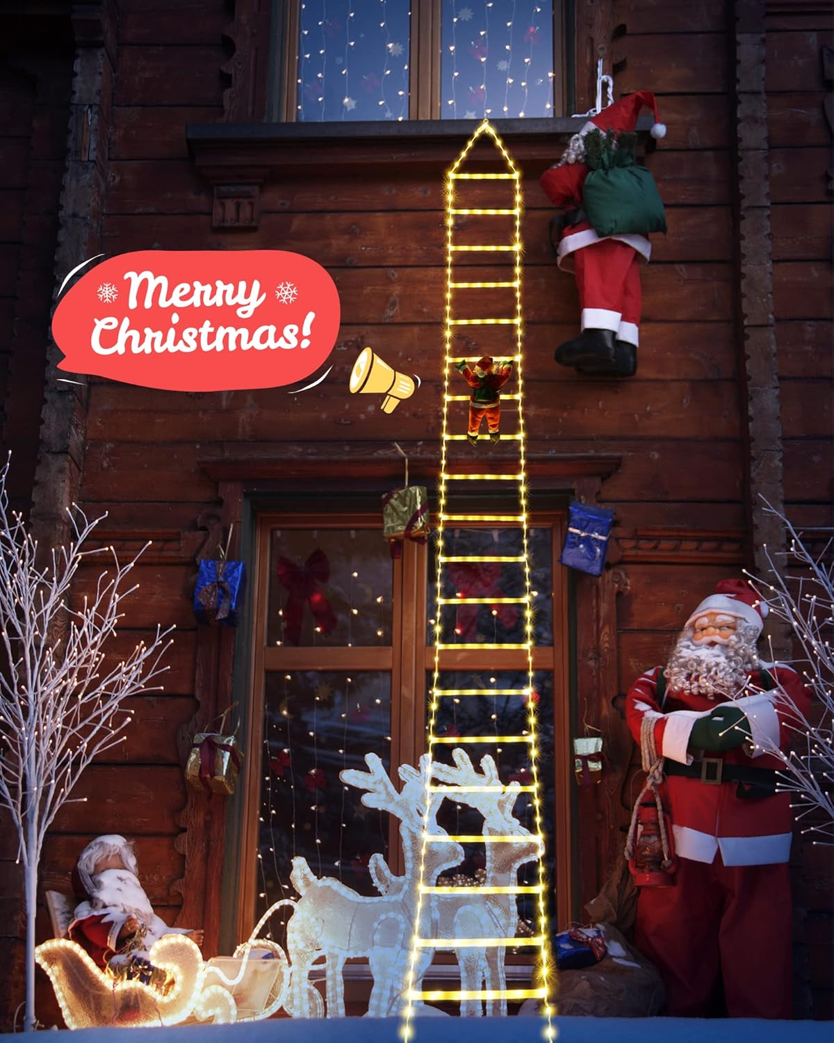 🎄TikTok Christmas Sale - 70% OFF✨LED Ladder Lights with Climbing Santa Claus