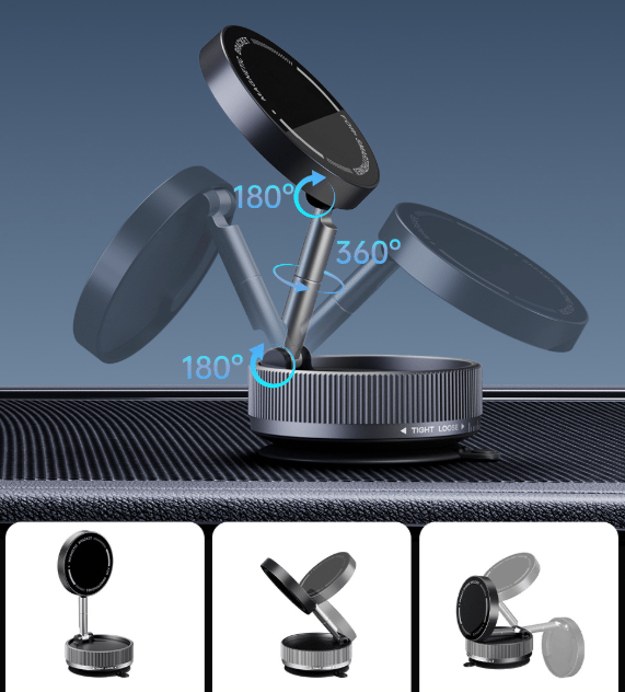 🎁TikTok Last Day Sale - 70% OFF🚗📱Magnetic Phone Mount, Suction Car Phone Holder, Vacuum Phone Mount with One-Step Lock
