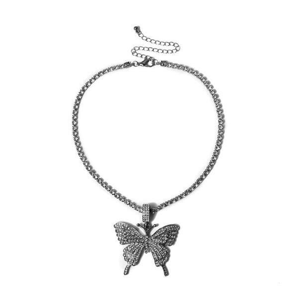 LAST DAY 50%OFF - BUTTERFLY CRYSTAL PENDANT NECKLACE
