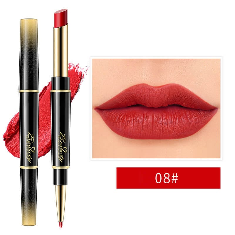 🔥Double ended lipstick Automatic Lip Liner Matte Waterproof Non-fading Non-stick Lipstick